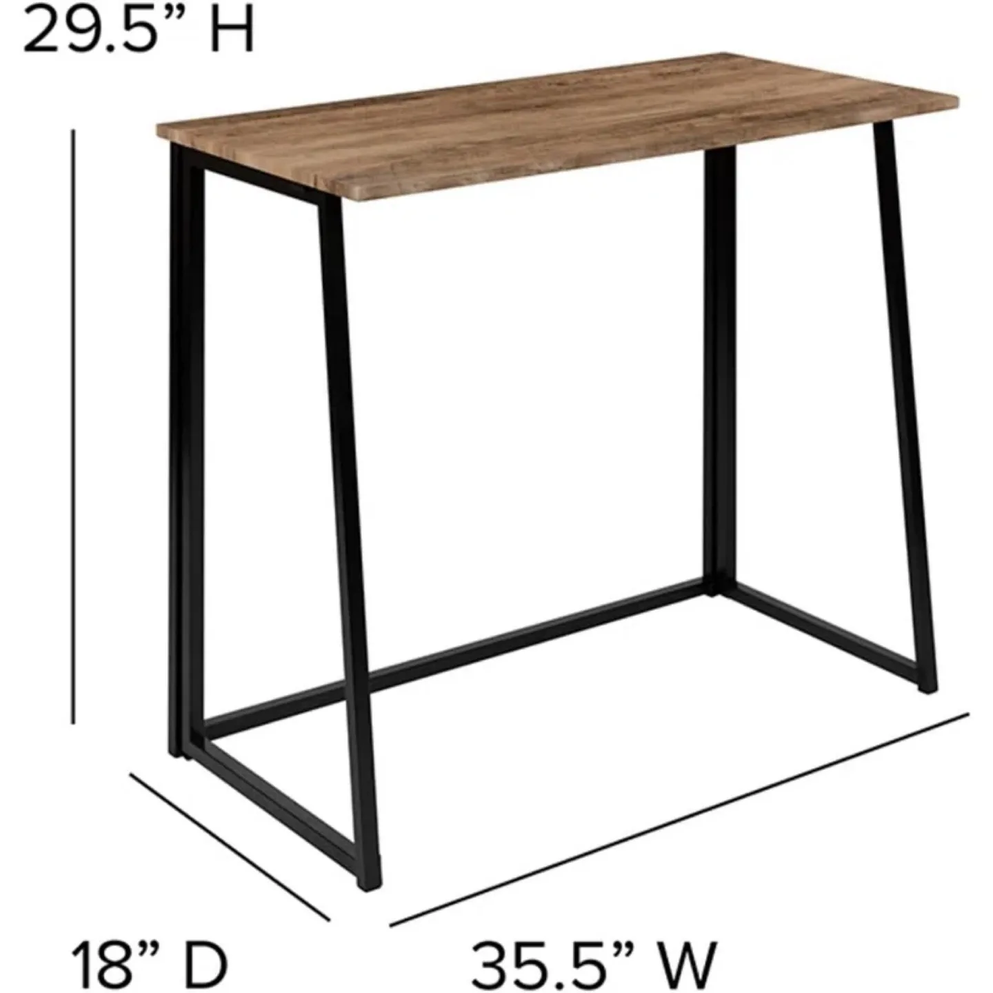 Folding Computer Desk - Rustic Brown image indicator(3)
