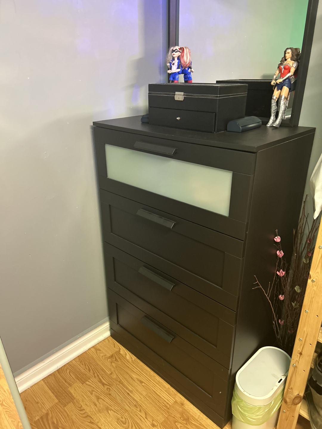 Dark brown MALM IKEA dresser