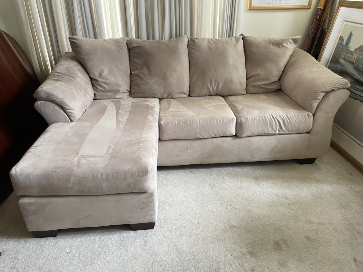 Ashley Furniture Darcy Reversible Sectional Sofa- Stone