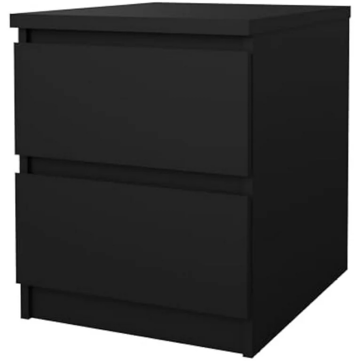 IKEA MALM Black Two-Drawer Nightstand - photo 2