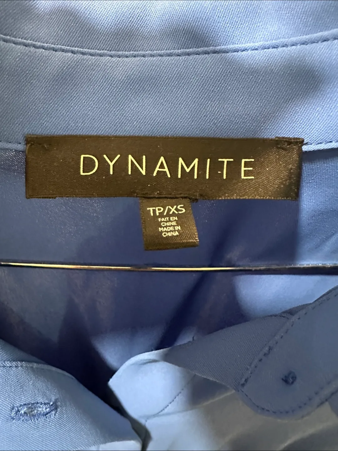 Dynamite Genevieve Mini Button Up Dress - Size TP/XS image indicator(5)