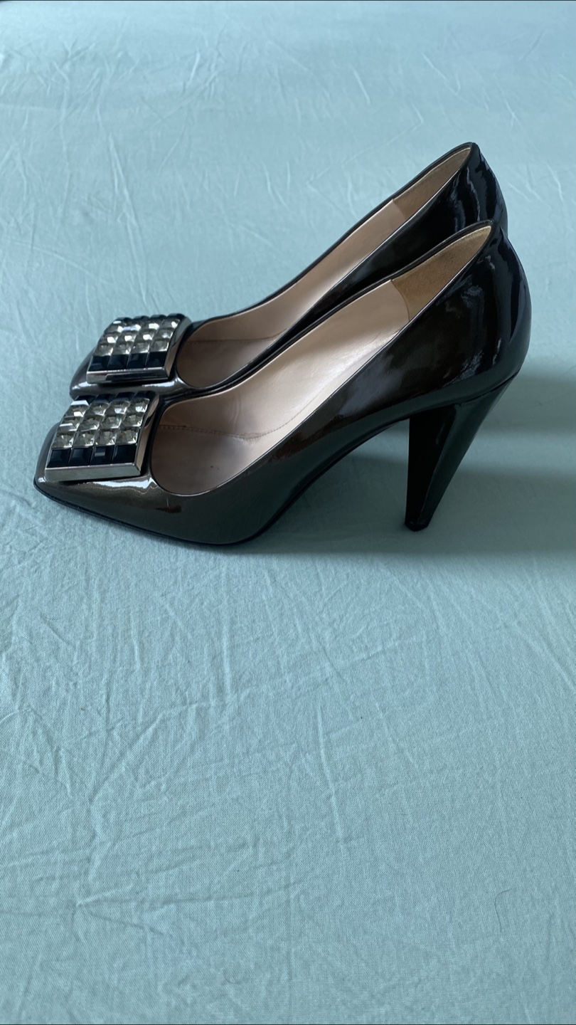 Prada Khaki Green Heels Size 37 - photo 4