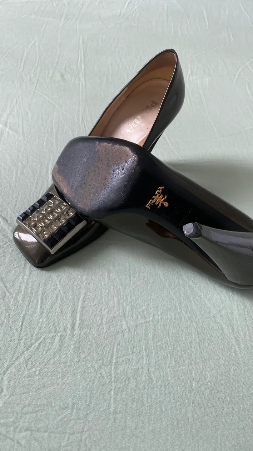 Prada Khaki Green Heels Size 37