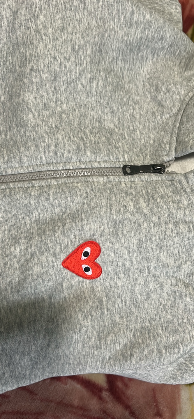 Comme des Garçons PLAY Zip-Up Hoodie - Grey - Size M - photo 3