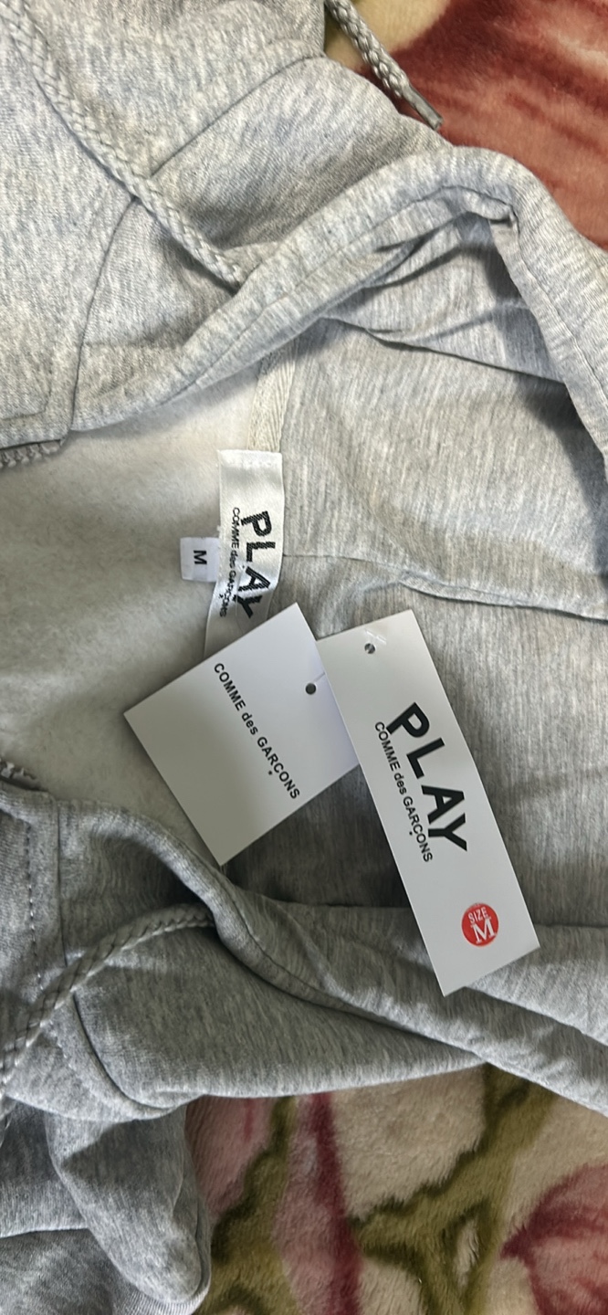 Comme des Garçons PLAY Zip-Up Hoodie - Grey - Size M - photo 4