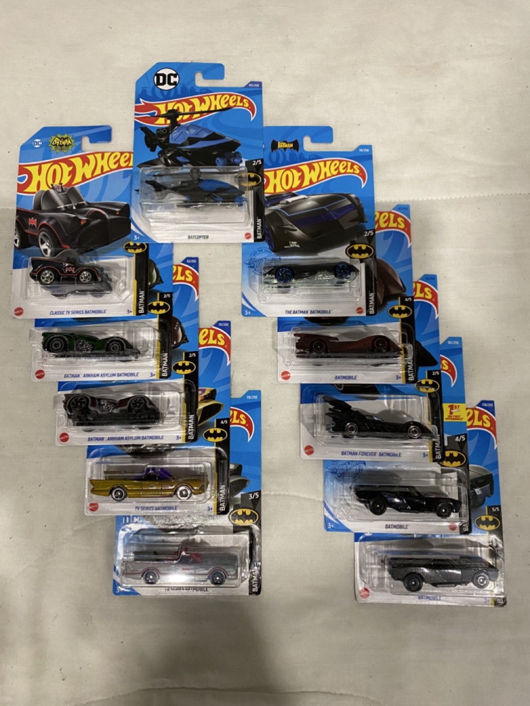 Hot Wheels Batman Batmobile Collection - 10 Cars