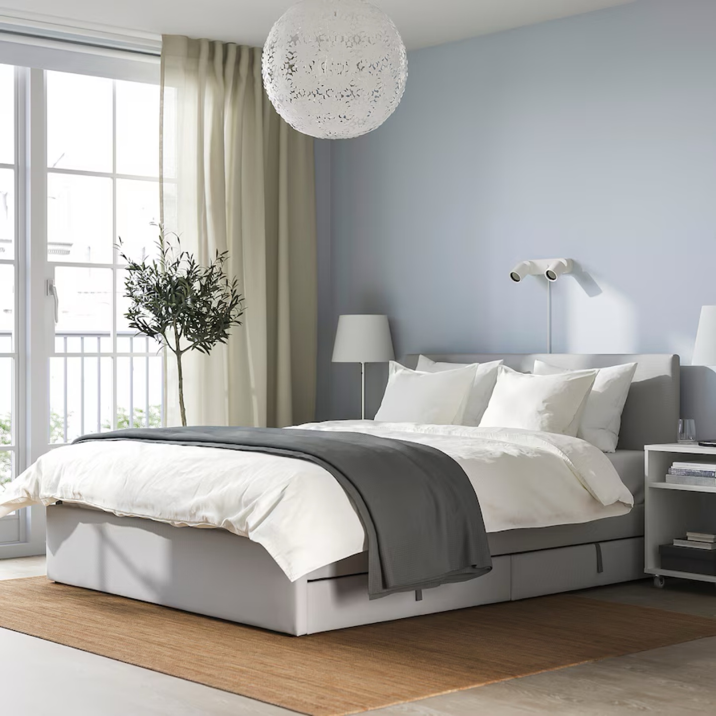 Ikea GLADSTAD bed frame with 2 storage boxes
