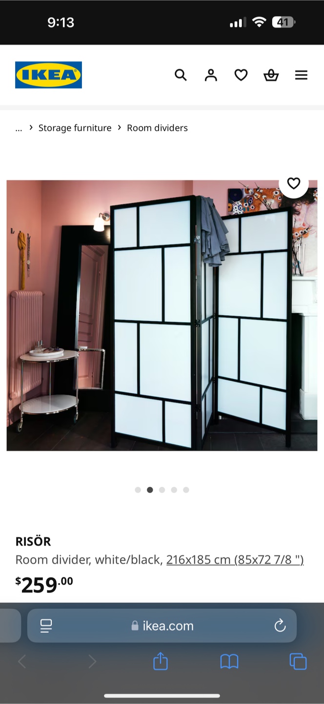 Three Panel Room Divider