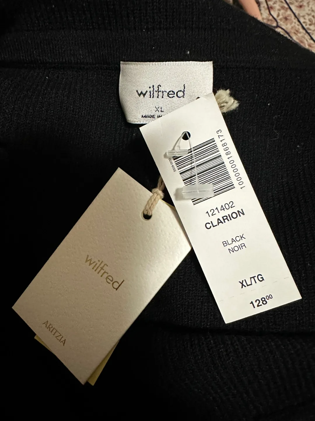 Wilfred Artizria black off-the-shoulder midi sweater dress image indicator(3)