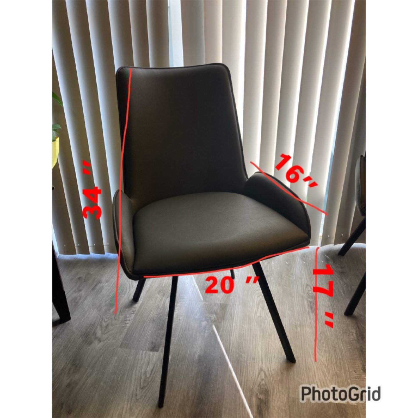 Pair of Modern Grey Dining Chairs - photo 3