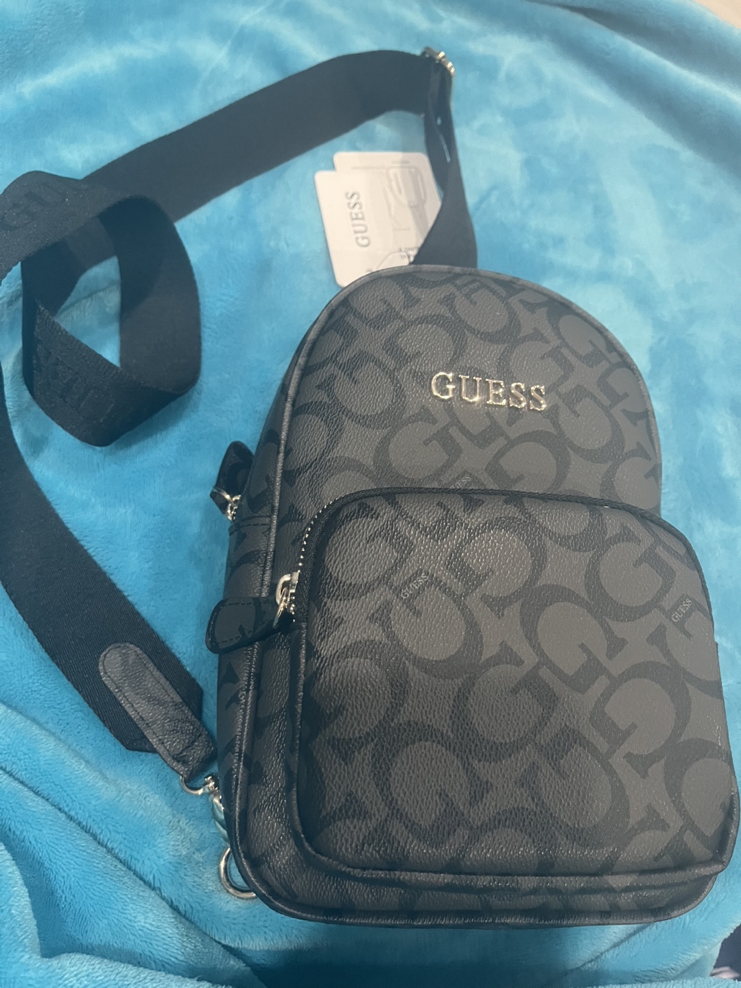 GUESS Black Mini Backpack Crossbody Bag