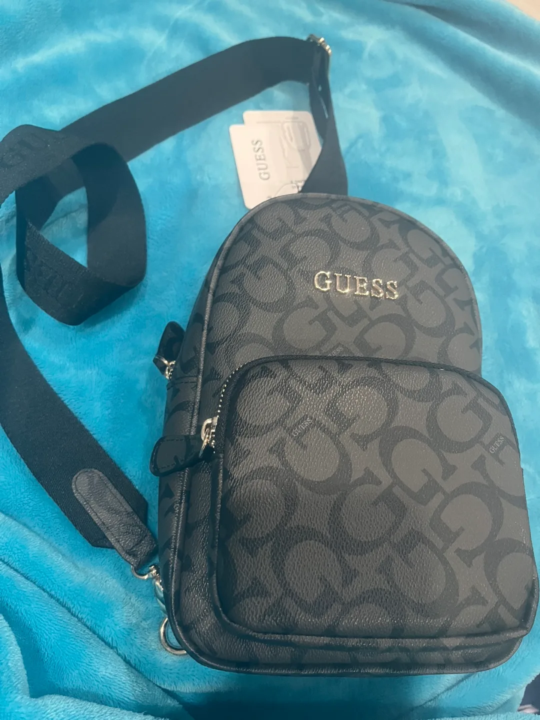 GUESS Black Mini Backpack Crossbody Bag thumbnail
