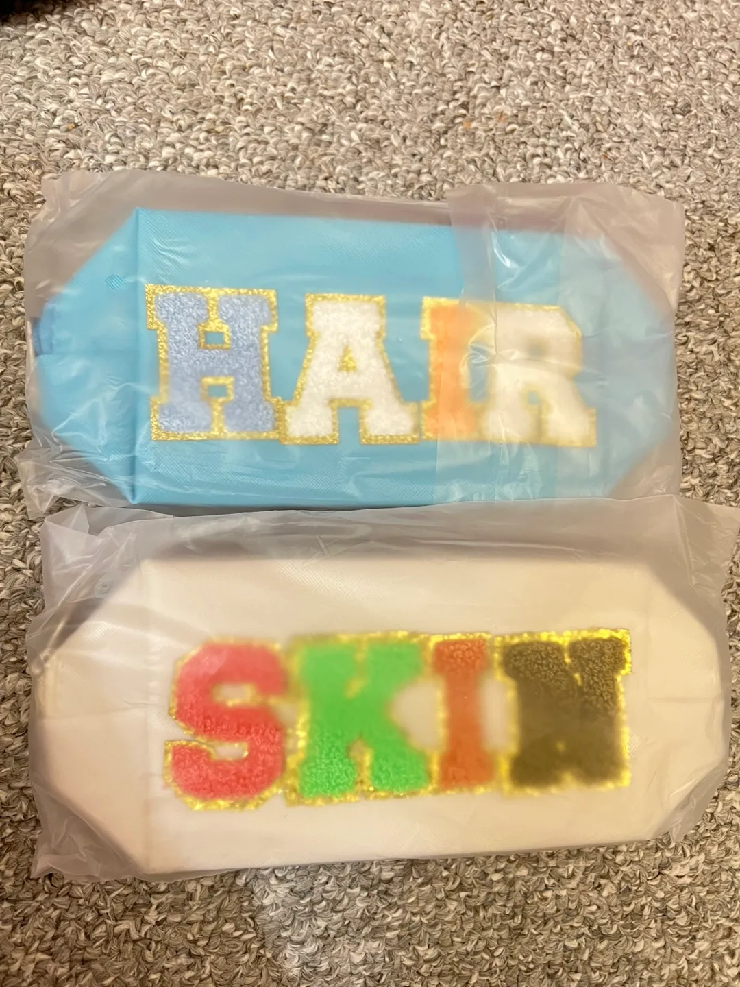 Set of 2 Colourful Cosmetic Bags - HAIR & SKIN image indicator(2)