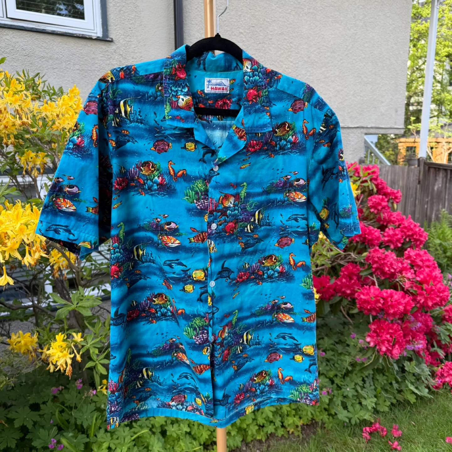 Vintage Under the Sea Hawaiian Shirt Size L thumbnail