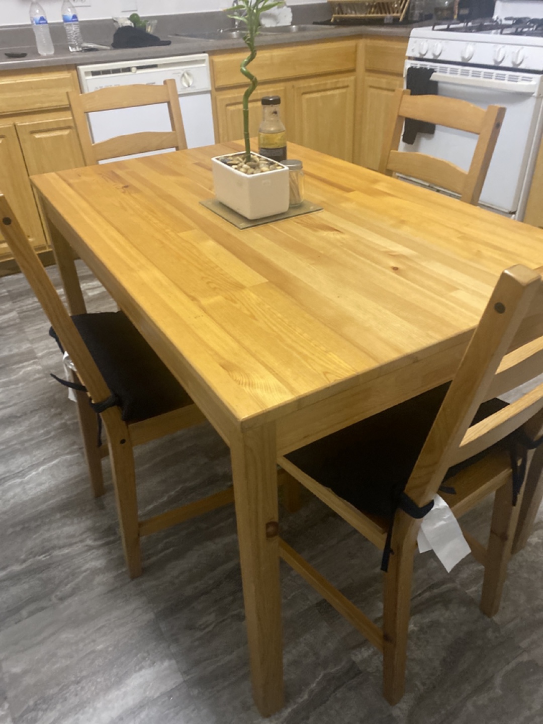 IKEA Wooden Dining Table with 4 Chairs