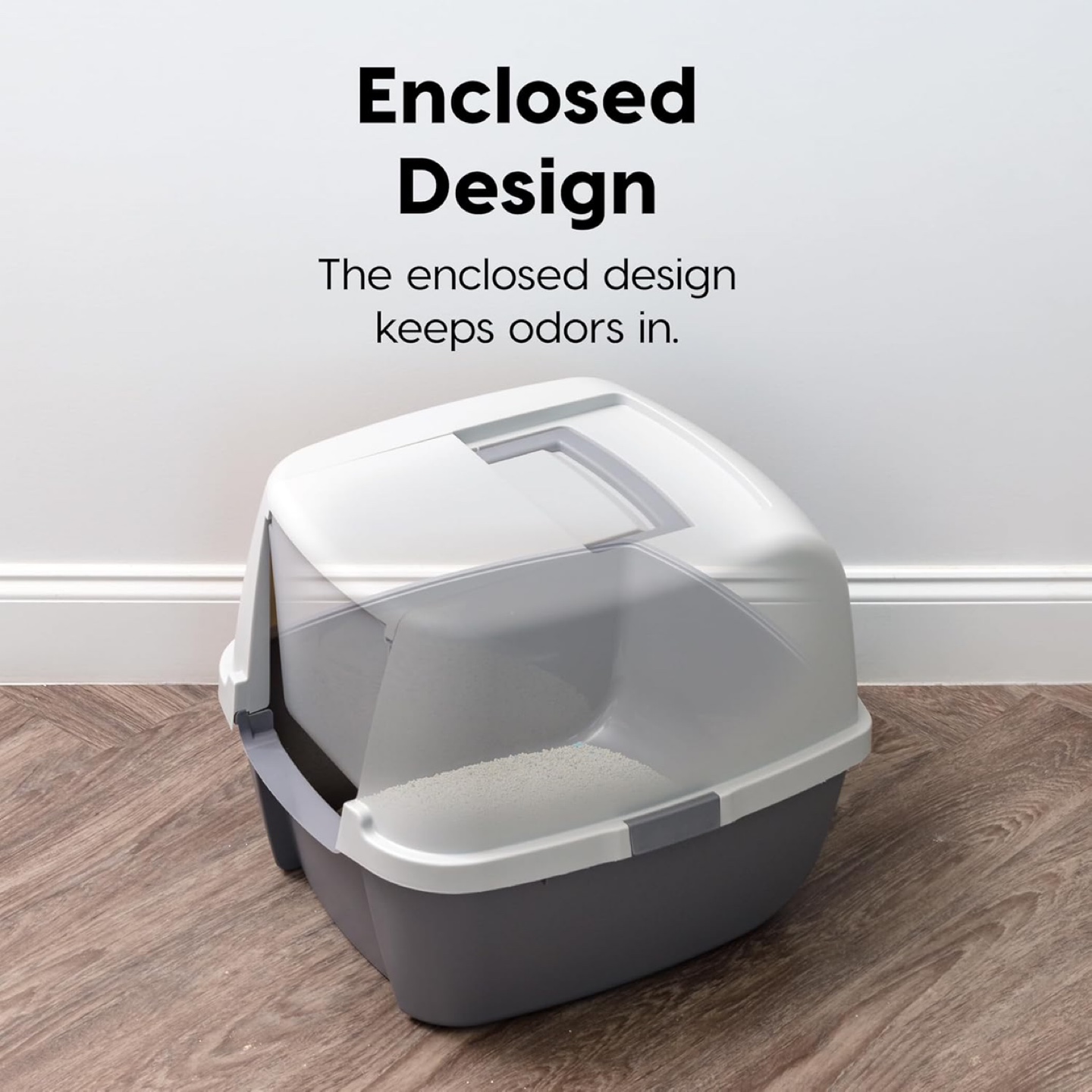 Enclosed Cat Litter Box with Handle and Scoop - photo 2