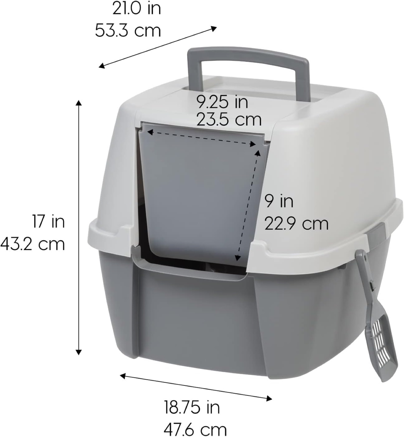 Enclosed Cat Litter Box with Handle and Scoop