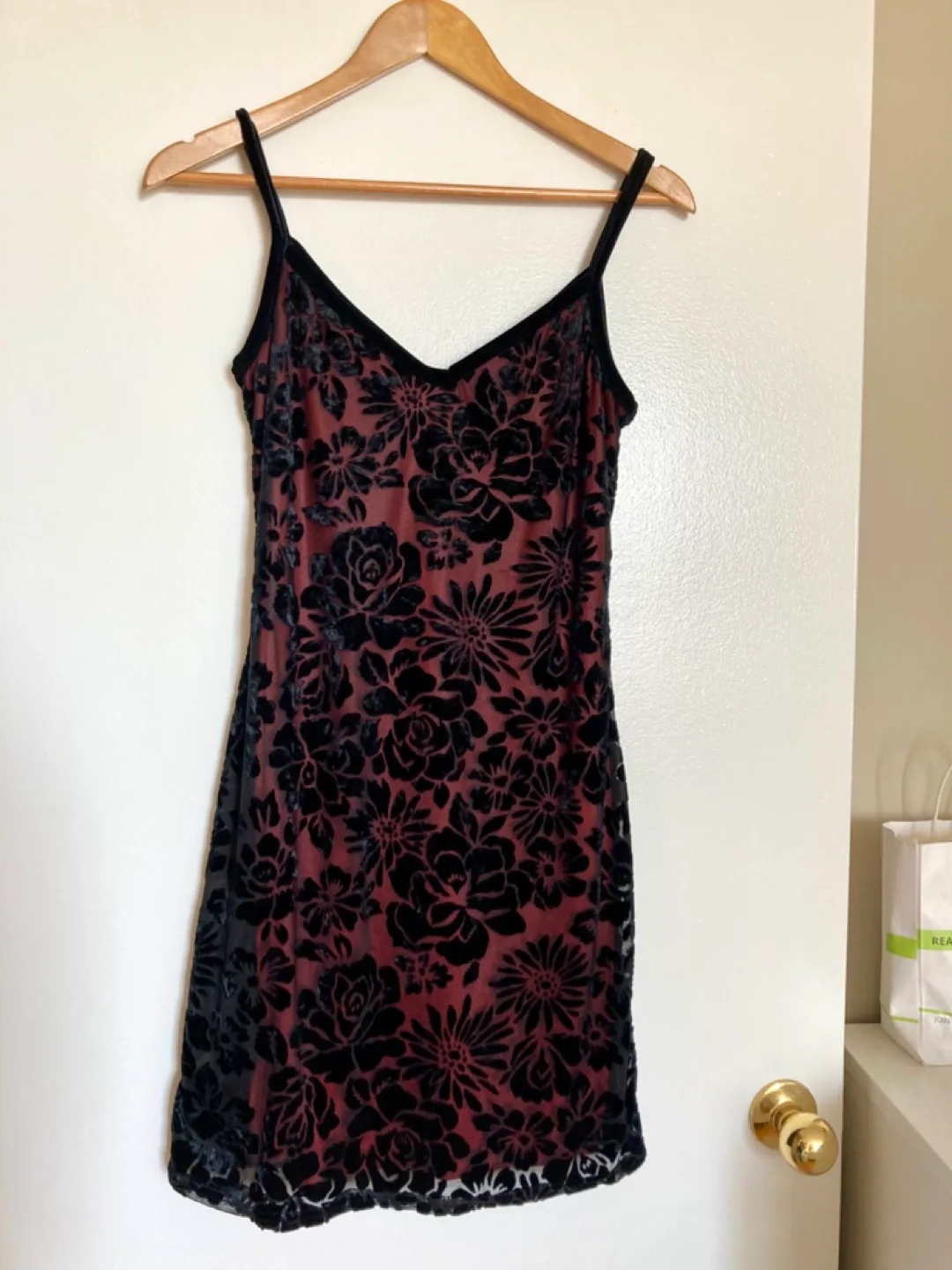 Vintage Smart Set Velvet Floral Mini Dress thumbnail