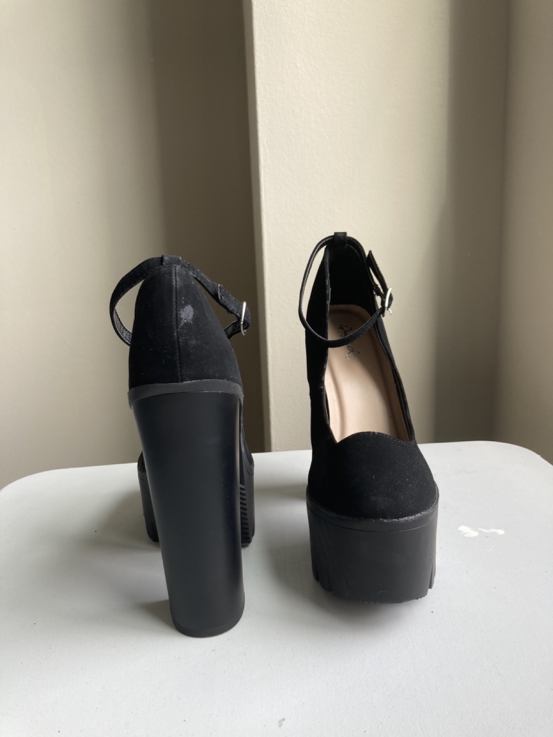 Black Platform Heels with Ankle Strap - photo 5