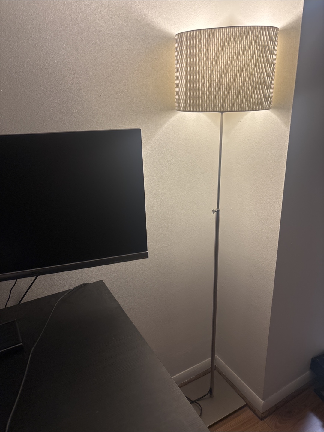 Modern Floor Lamp with Woven Shade