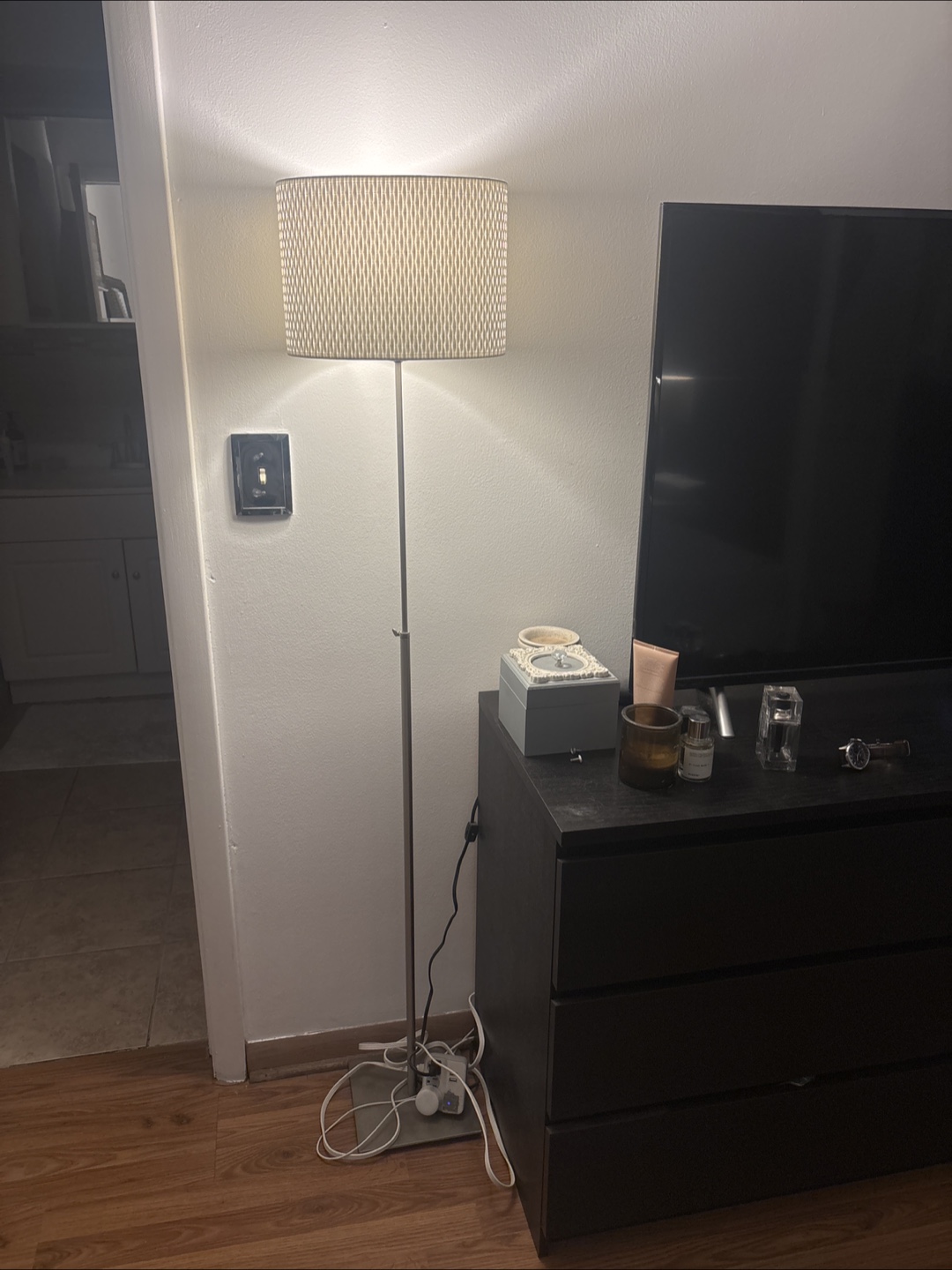 Modern Floor Lamp with Beige Shade