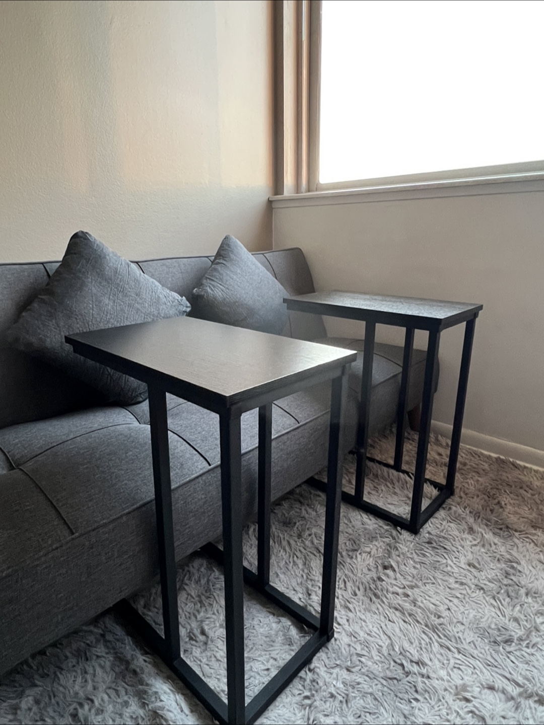 Set of Two Black Side Tables