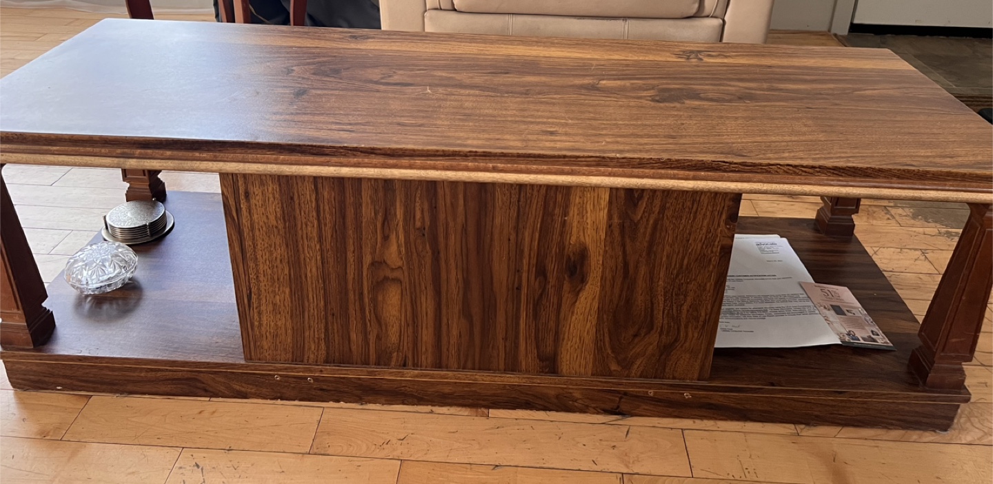 Vintage Wood Coffee Table with Storage - photo 4