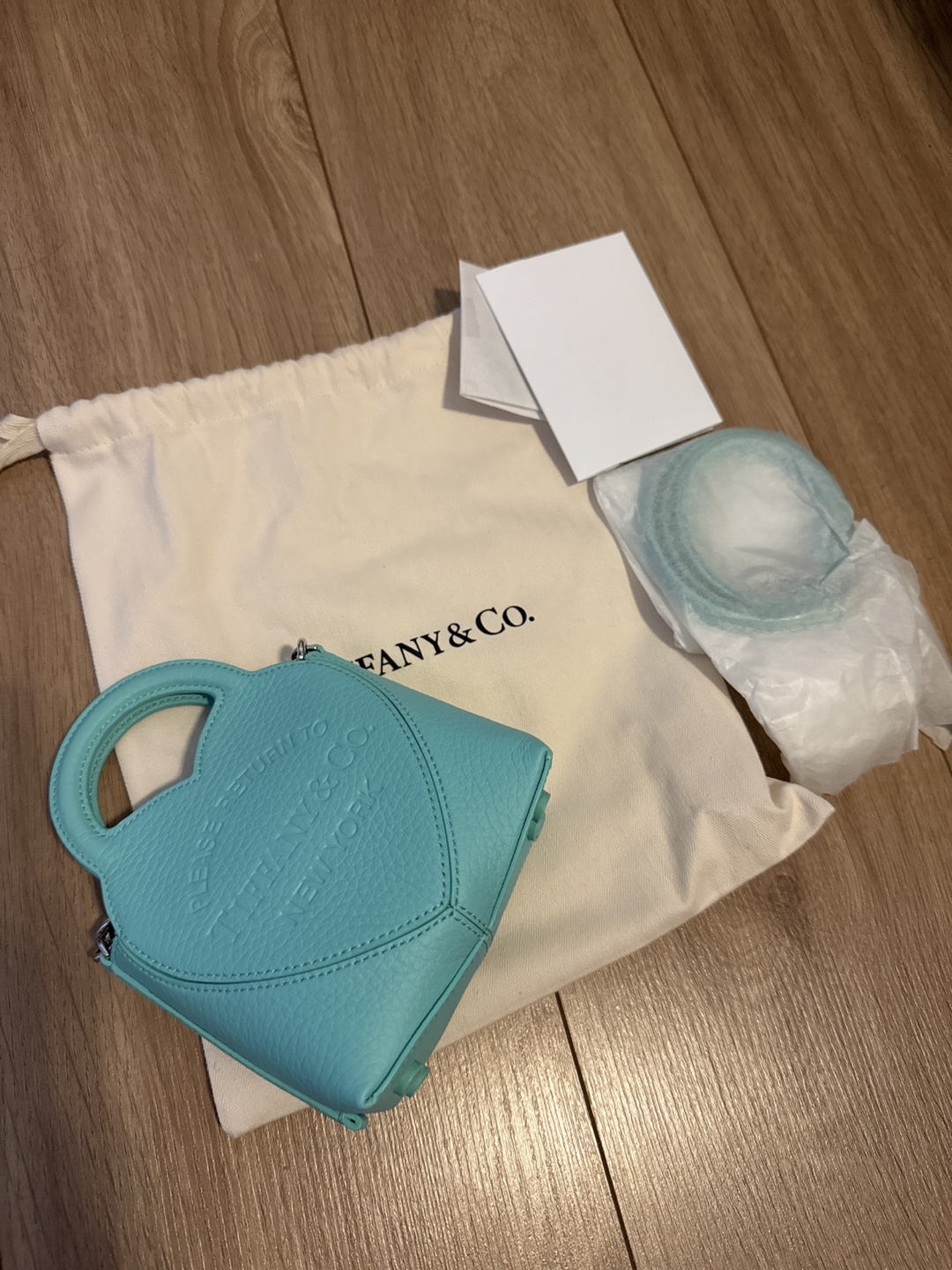 Authentic Tiffany & Co. Micro Tote Bag - Tiffany Blue Leather