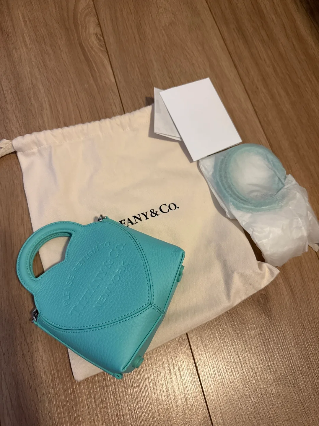 Authentic Tiffany & Co. Micro Tote Bag - Tiffany Blue Leather thumbnail