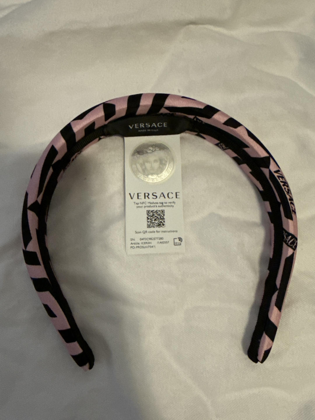 Authentic Versace Pink & Black Headband - brand new - photo 2