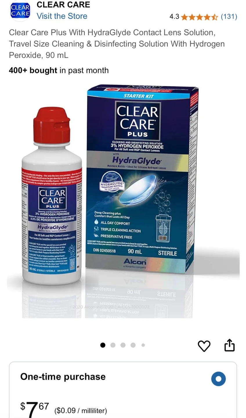 Clear Care Plus contact lens solution thumbnail