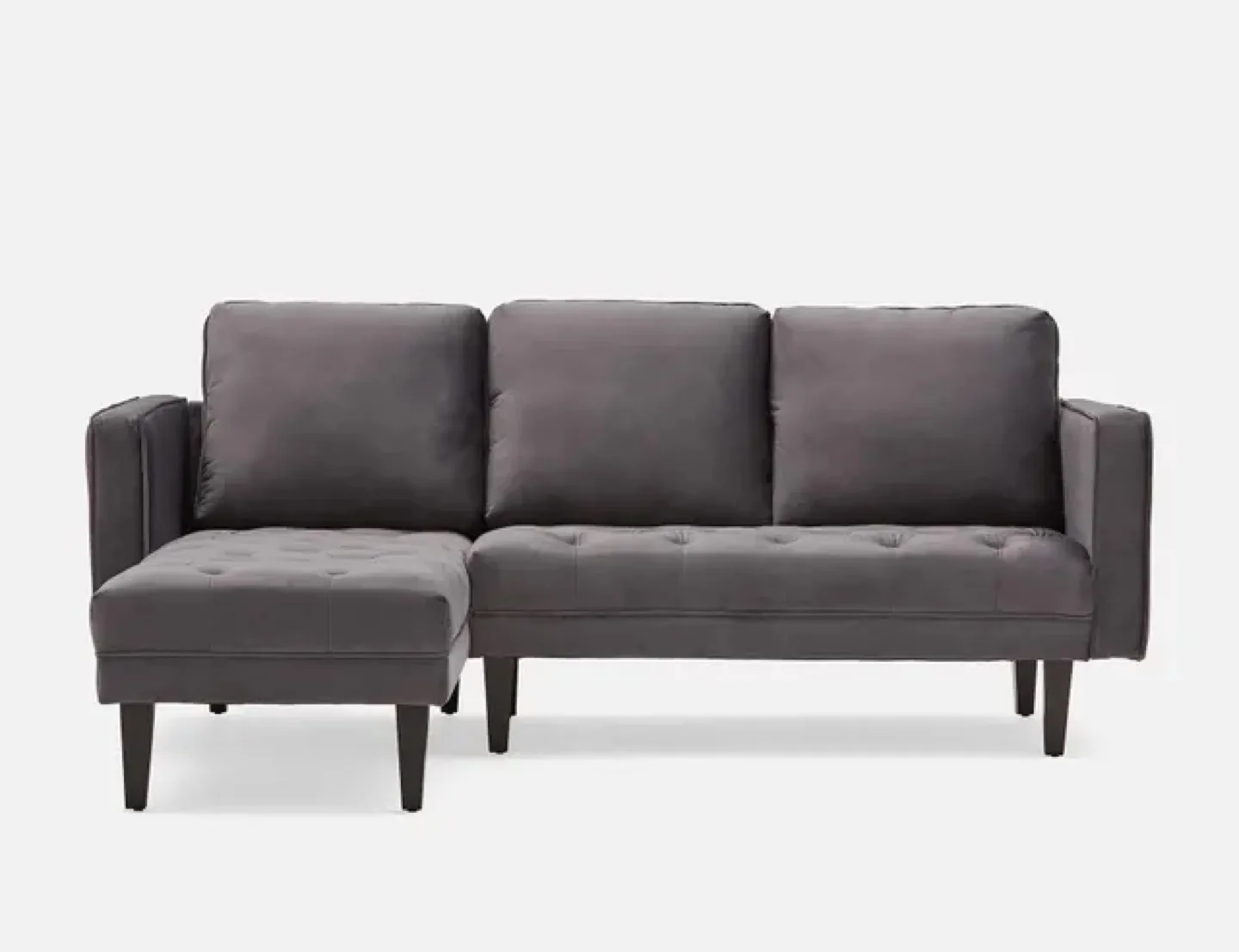 Grey Velvet Sectional Sofa (Structube Todd) thumbnail
