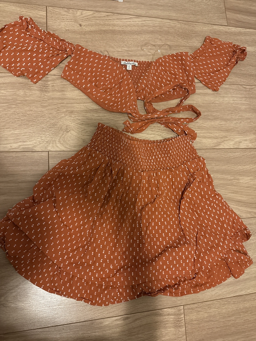 Charlotte Russe Burnt Orange Two-Piece Outfit