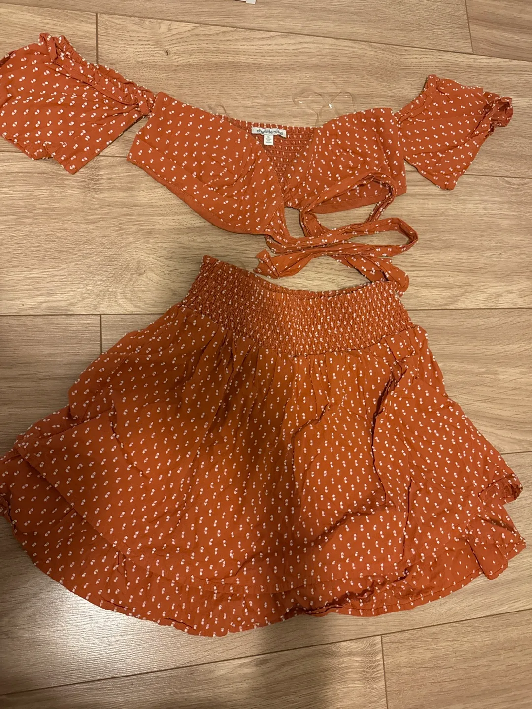 Charlotte Russe Burnt Orange Two-Piece Outfit thumbnail
