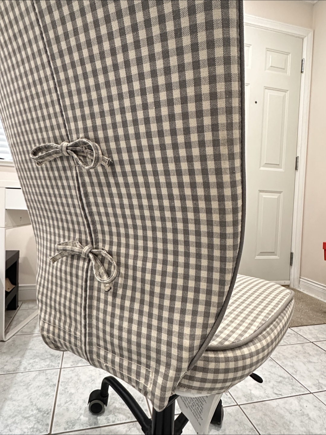 Grey Gingham Office Chair - photo 2