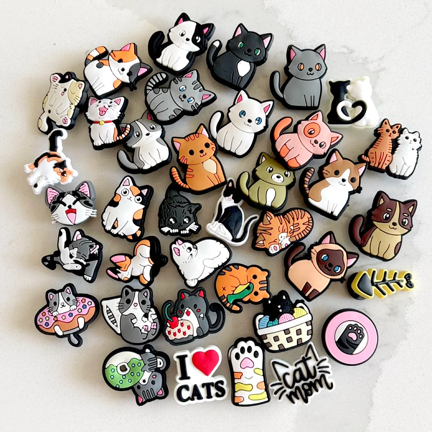 Cute cat jibbitz, brand new crocs charms, shoe pins 🧡 thumbnail