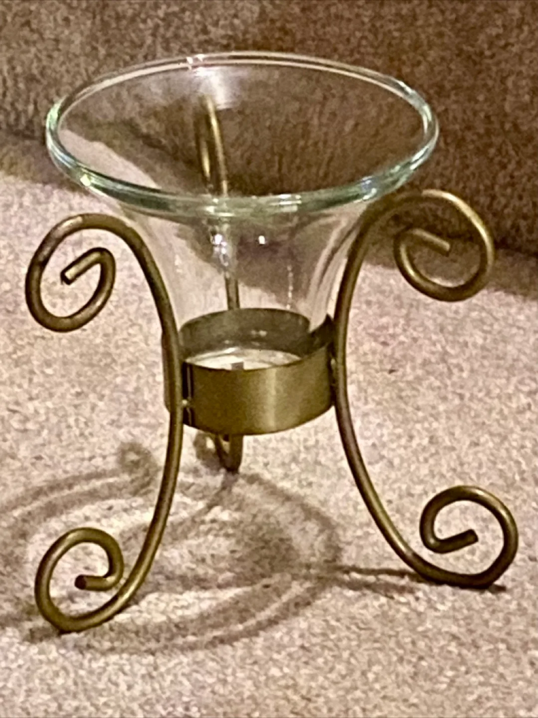 🧡 Glass Votive Candle Holder with Metal Stand thumbnail