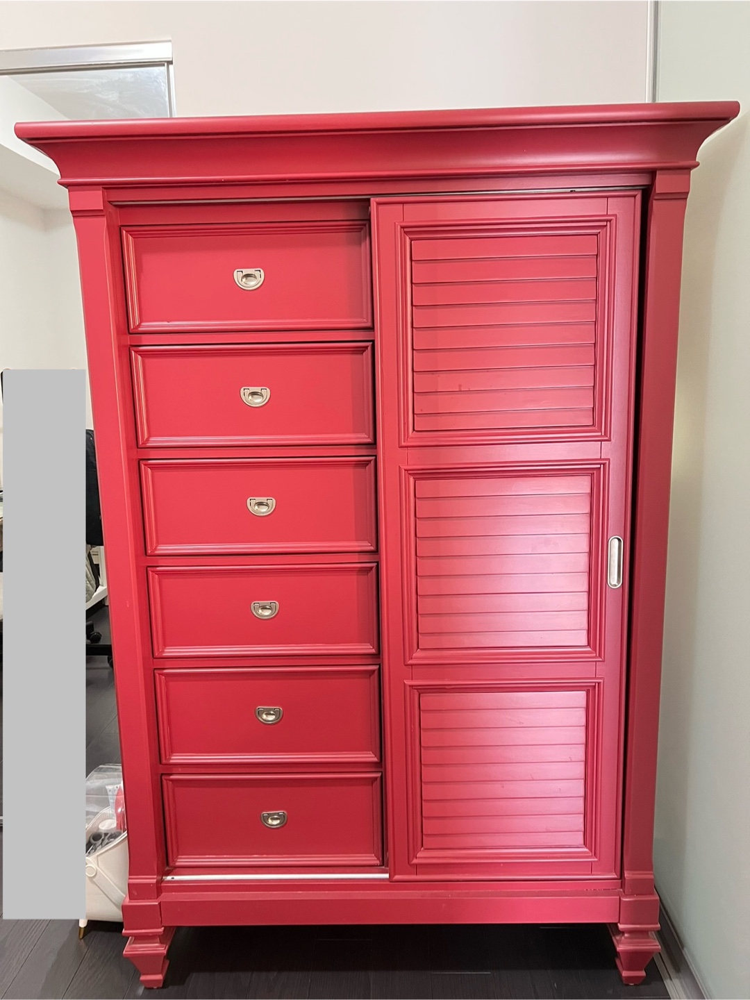 📮 Red Wardrobe Armoire  Drawers - photo 2