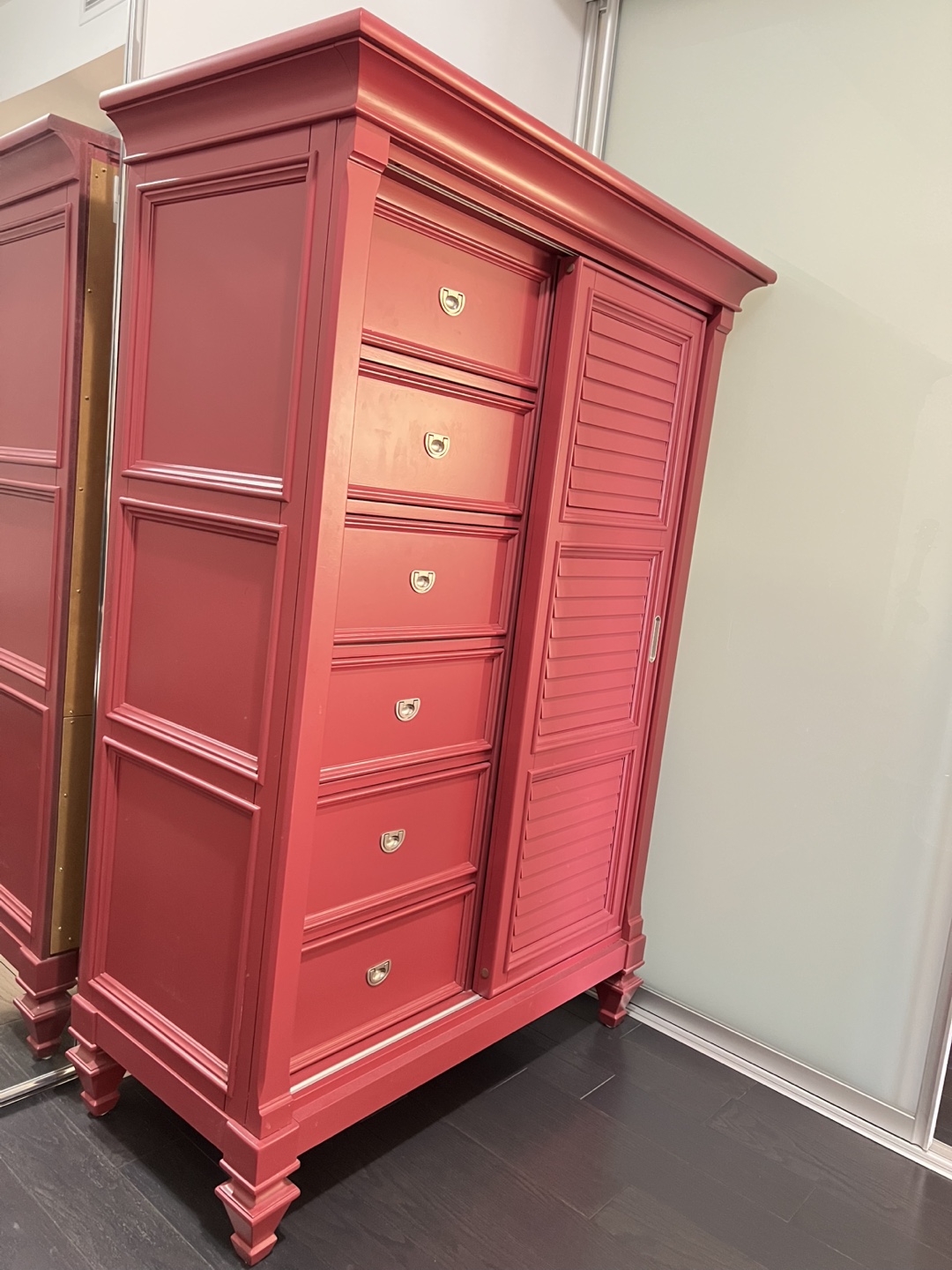 📮 Red Wardrobe Armoire  Drawers - photo 3