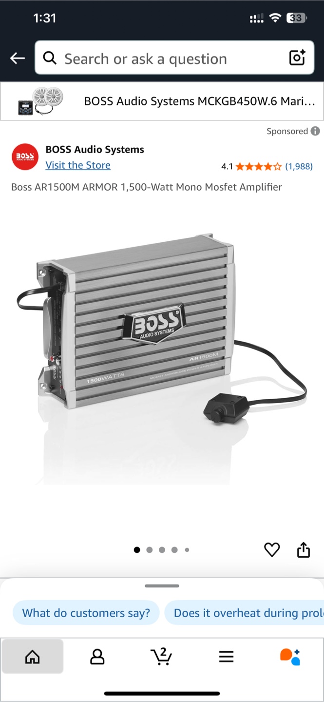 Boss Audio Systems AR1500M 1500-Watt Mono MOSFET Amplifier