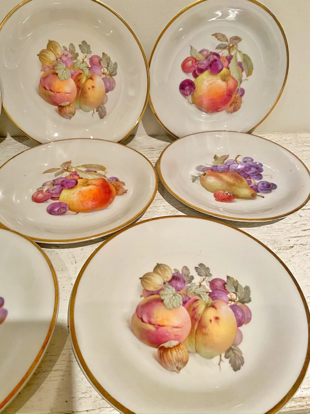 Schwarzenhammer Germany VINTAGE 7.5”Fruit Dessert Plates image indicator(9)
