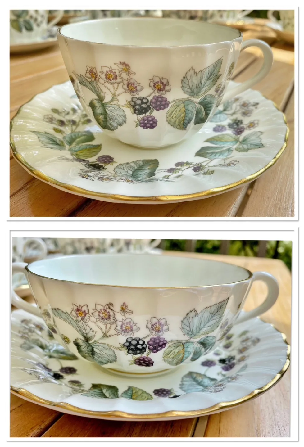 Beautiful Vintage Royal Worcester Lavinia Blackberry Bone China image indicator(2)