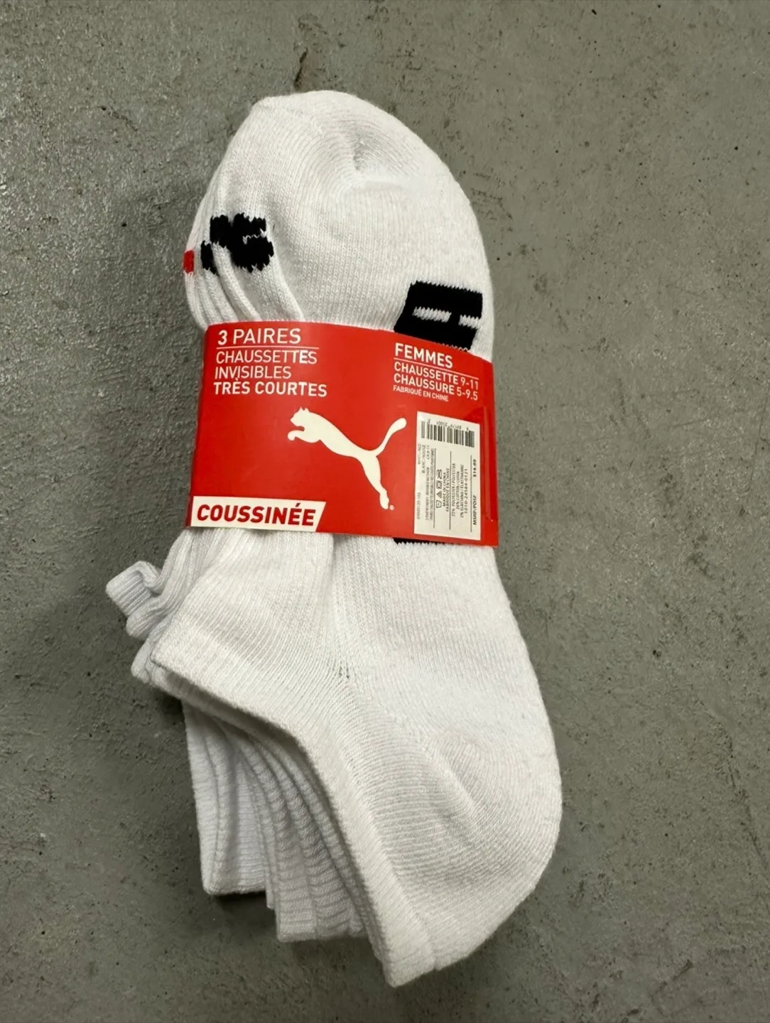 Puma Women's 3 Pair Invisible No Show Cushioned Socks image indicator(2)
