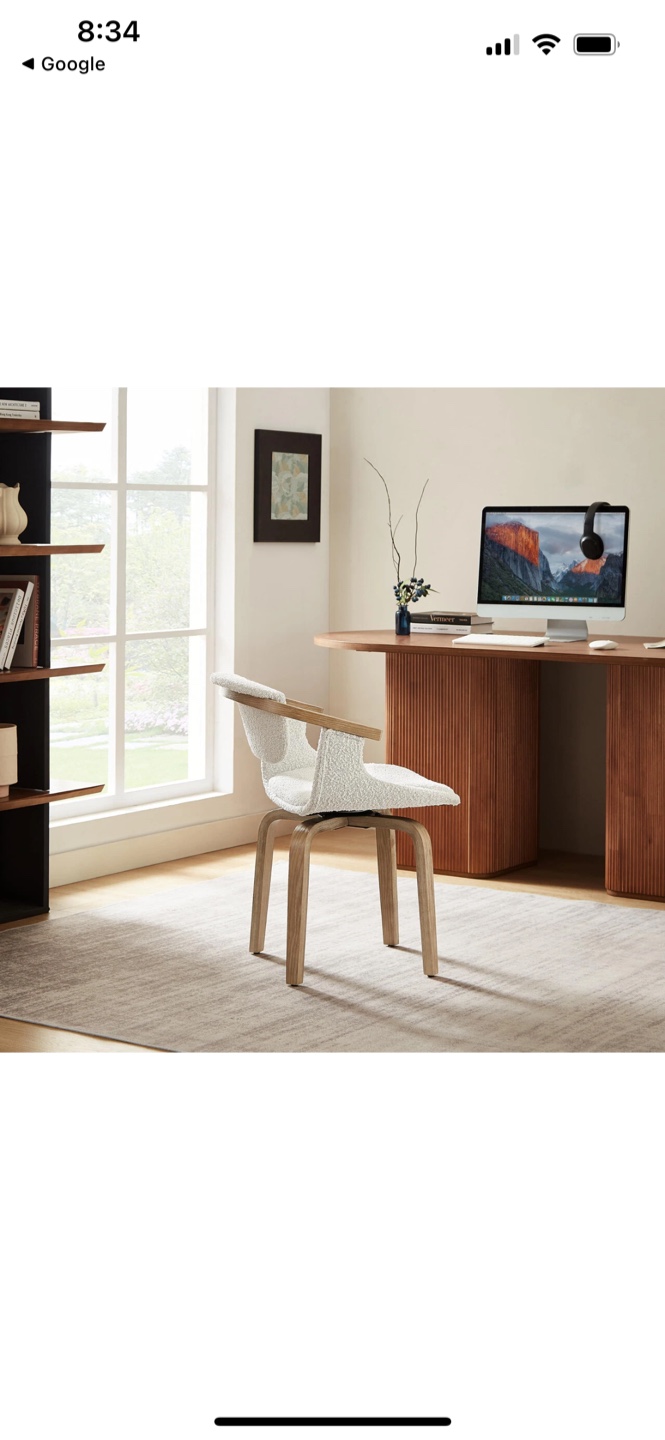 Swivelling Office Chair - Light Grey Fabric and Oak