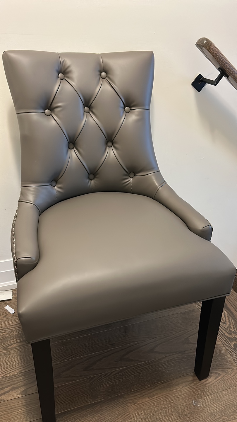 Grey Button Tufted Dining Chair - photo 2