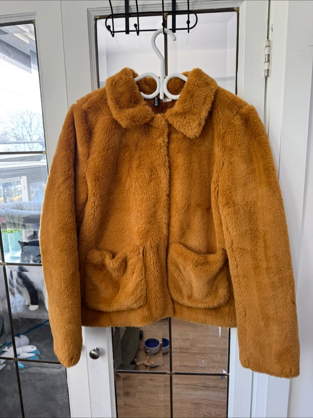 H&M Faux Fur Spring Jacket 🧡 thumbnail