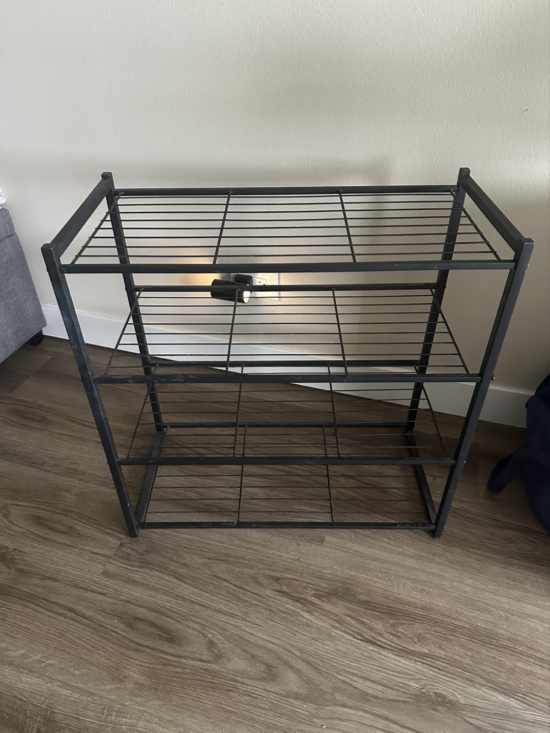 Black Metal 3-Tier Storage Shelf