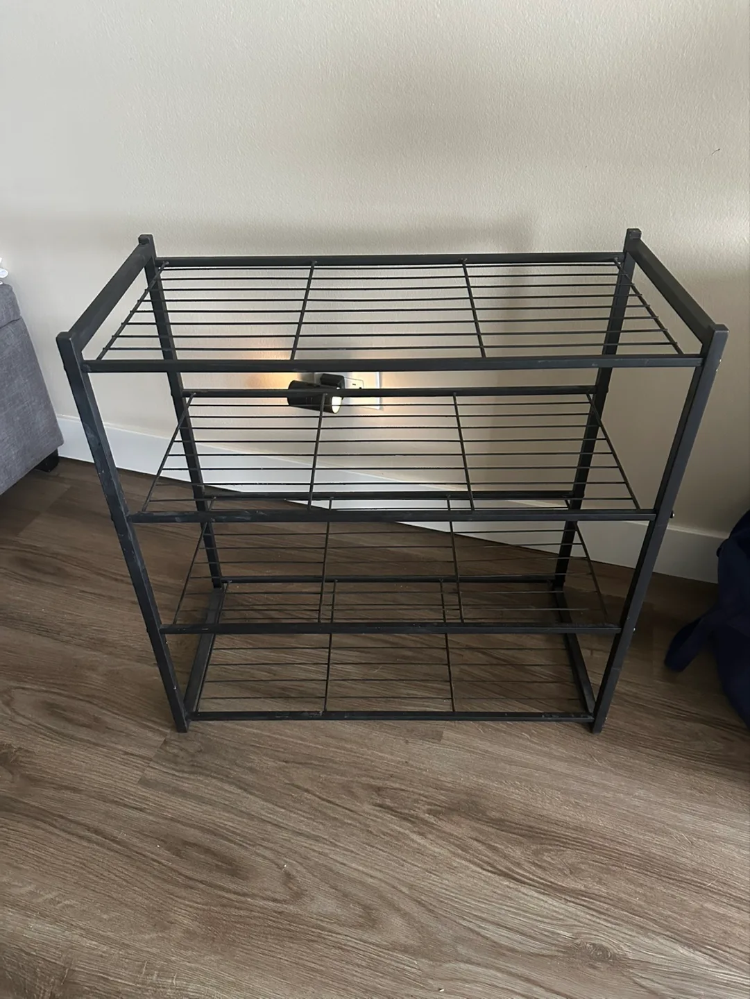Black Metal 3-Tier Storage Shelf thumbnail