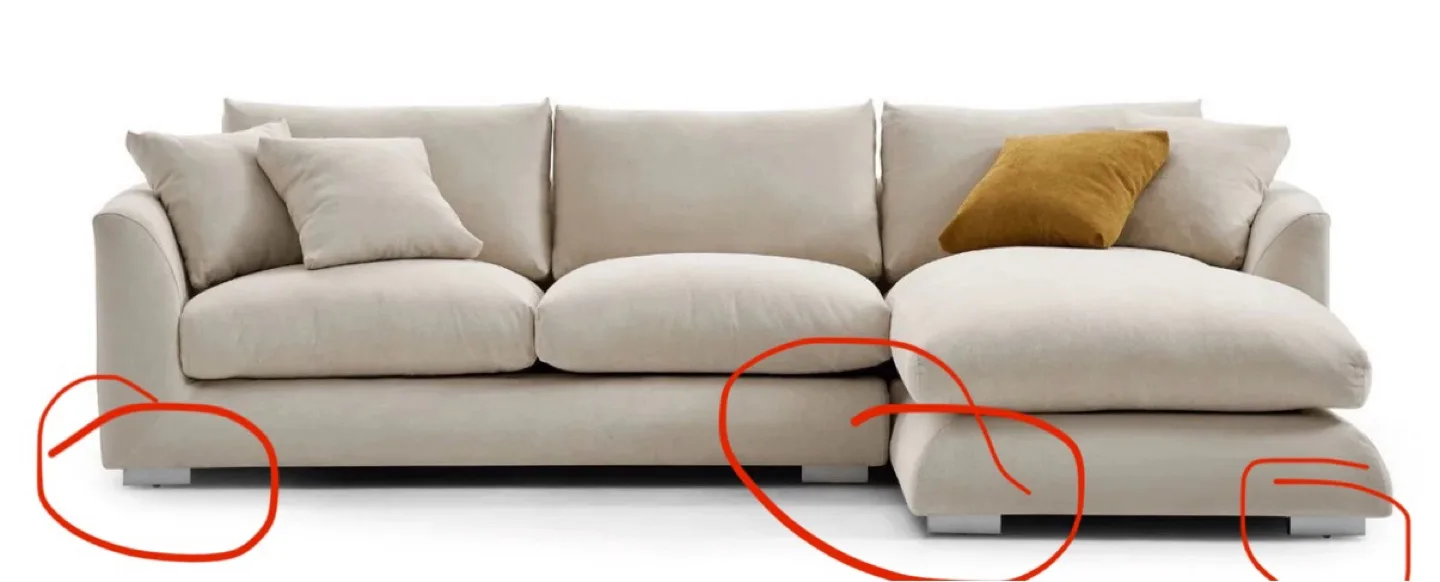 Set of 8 Silver Sofa/Sectional Legs (6”x2”x2”) image indicator(5)