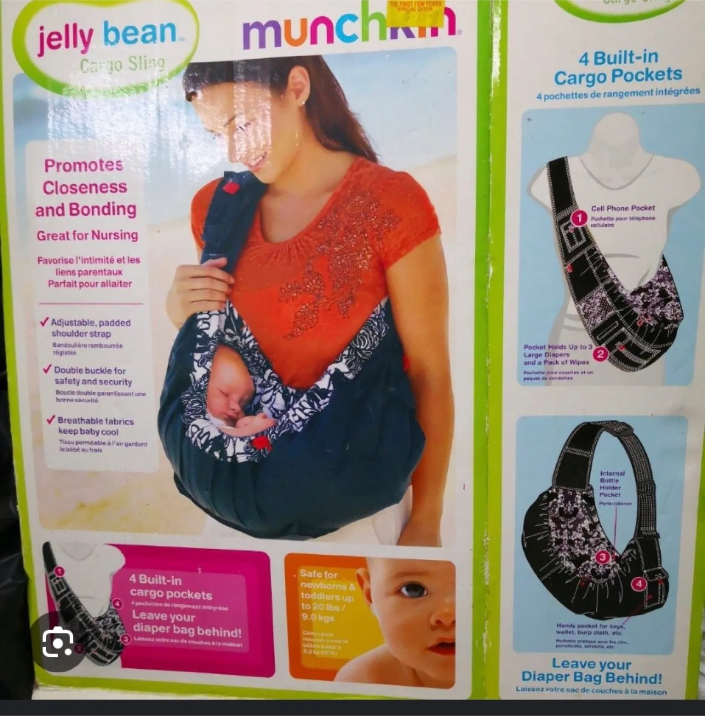 Munchkin Jellybean Cargo Sling Baby Carrier thumbnail